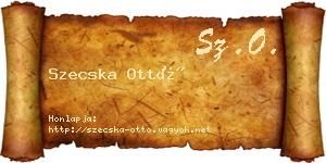 Szecska Ottó névjegykártya